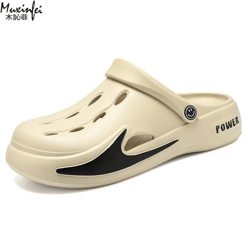 Fashion Men's Summer Shoes Breathable Toe Cap Slippers Thick Soled Comfortable Casual Shoes EVA Men's Sandals Free Shippiing Shoes