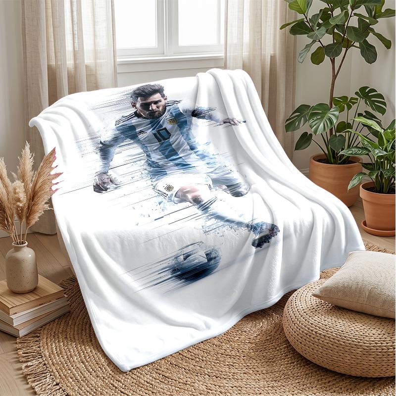 Lionel Messi Theme blanket Soft Flannel Blanket Plush Throw Blanket Cozy Sofa Bed Blanket for Home Decor