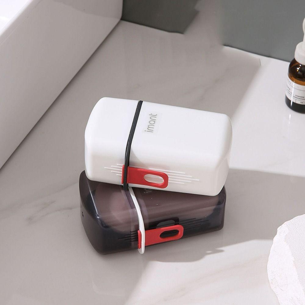 2Pcs Portable Soap Rack High Quality Waterproof with Cover Soap Container Travel Case Plastic Travel Soap Dish Bathroom