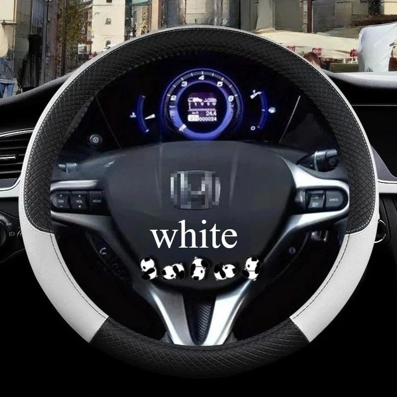 Car Steering Wheel Cover for Honda Civic 2004 2006 2007 2008 2009 2012 2013 2014 2015 PU Leather Non-slip AAccessories 38cm Size