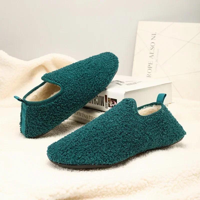 Winter Men Shoes Casual House Shoes for Men 2025 Outdoor Warm Cotton Shoes for Women Antiskid Indoor Plush Slippers Ankle Shoe