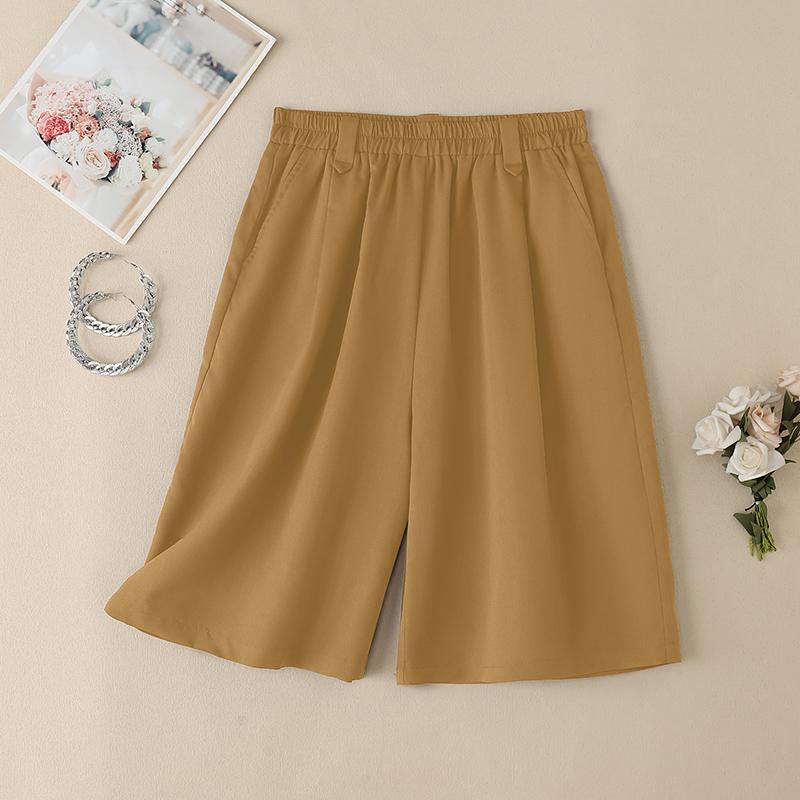 

ZANZEA Женские повседневные летние свободные короткие брюки с эластичной резинкой на талии 3XL хаки