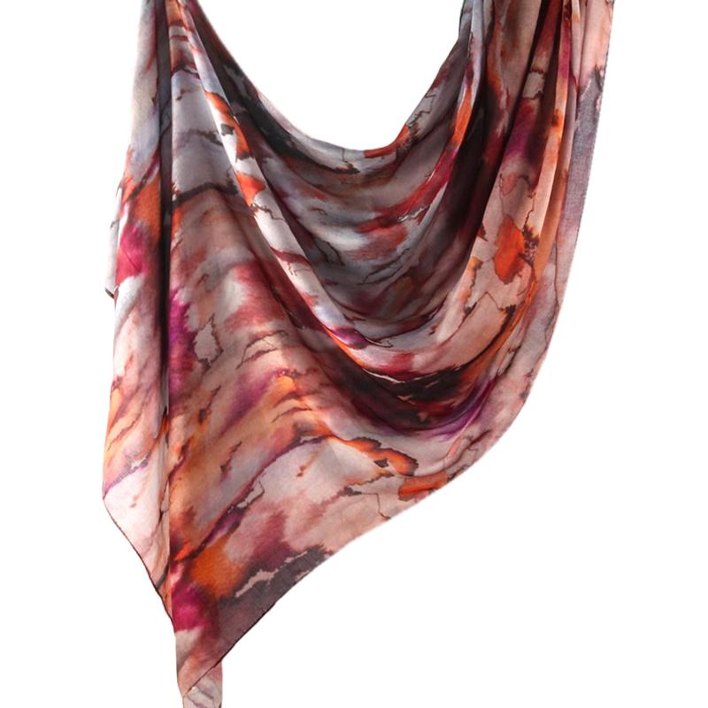 

Женский платок на голову с цветочным дизайном, шаль, акварельный мазок, мусульманский платок, мягкий и дышащий модальный хлопок, элегантный 80x180см 80x180cm