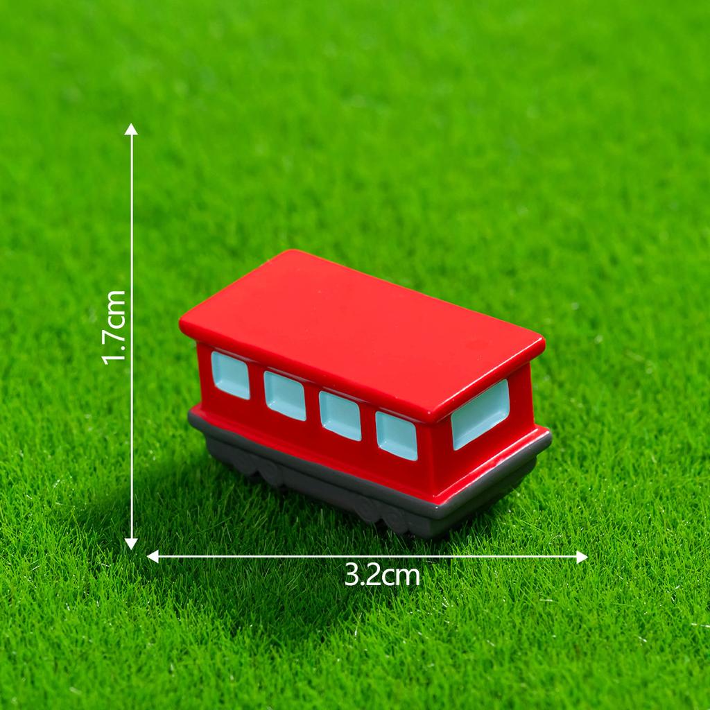 Mikrolandschaftsdekoration Cartoon-Zug Harzhandwerk DIY Dekorationszubehör Schreibtischdekoration