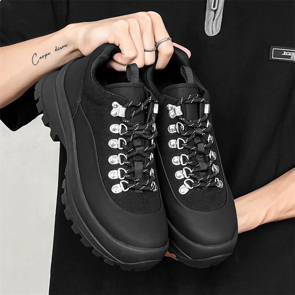 Fashion Sneakers Men's Spring and Autumn Outdoor Hiking Shoes Retro Workwear Shoe Thick Soled Height Increasing Sports Leisure Shoes Men