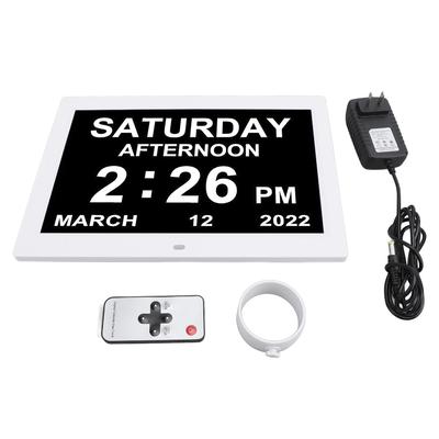 Digital Calendar Clock 12 Inch Day Date Clock with 3 Medication Reminder 12 Custom Alarm for