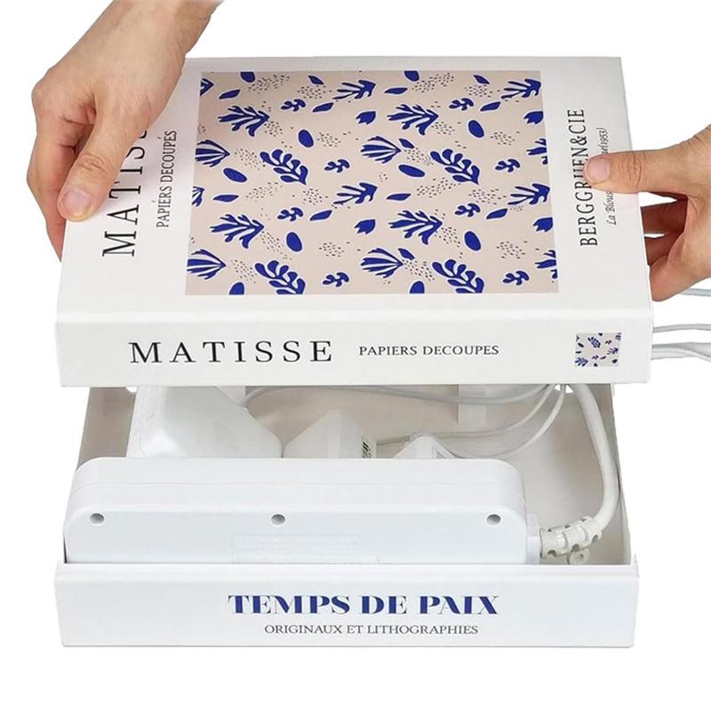 

Органайзер для кабелей зарядки в форме книги с набором кабельных стяжек, расширяемый, декоративный, для маскировки роутера, для организации