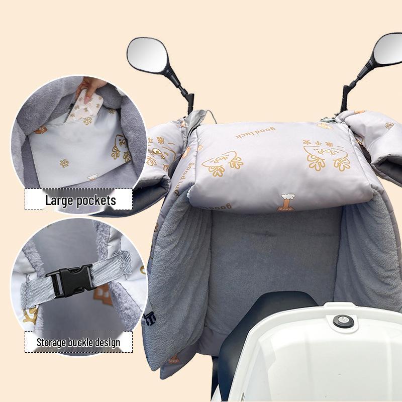 Winter Fleece-Lined Waterproof Electric Motorcycle Windshield