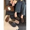 Fleece Birkenstocks Women's Thick-soled Half-towed Fluffy Slippers Women Wear a Pedal Bag Head Towing