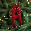 Red Flocking Christmas Bow Wreath Bell Christmas Tree Snowfall Elk Pendant Hanging Ornament Navidad 2025 Noel Home Party Decor