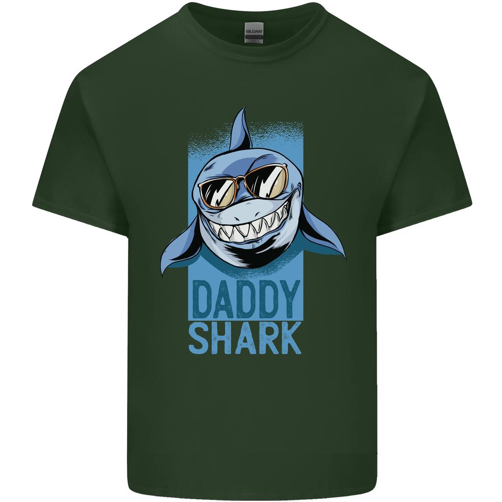 Daddy Shark Funny Fathers Day Unisexs Light Cotton TShirt