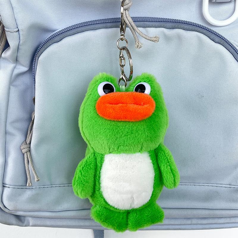 Ins Cute Cute Frog Cartoon Doll Wedding Throw Student Couple Schoolbag Keychain Plush Doll Pendant