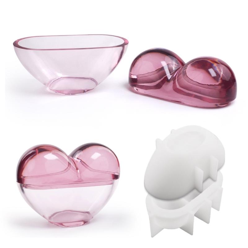 Practical Silicone Mould Home Decoration for Heart Shaped Keepsakes Box and Candle Holders Special for Gifts Making
