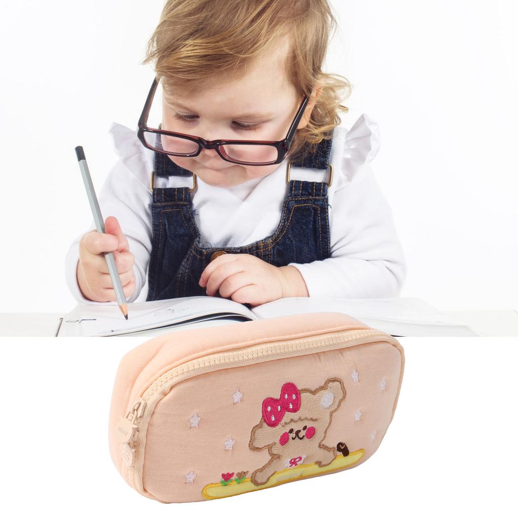 Pencil Bag Cotton Cute Puppy Pattern Large Capacity Cartoon Pencil Pouch for Students