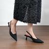 thin heel low heel sandals women~ new bag head empty single shoes light mouth French temperament fashionable and elegant black women's shoes