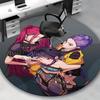 1pc Anime Design Round Carpet - Office Chair Mat for Fans of "The Three Characters" with Cool "LADY NINJA" Print