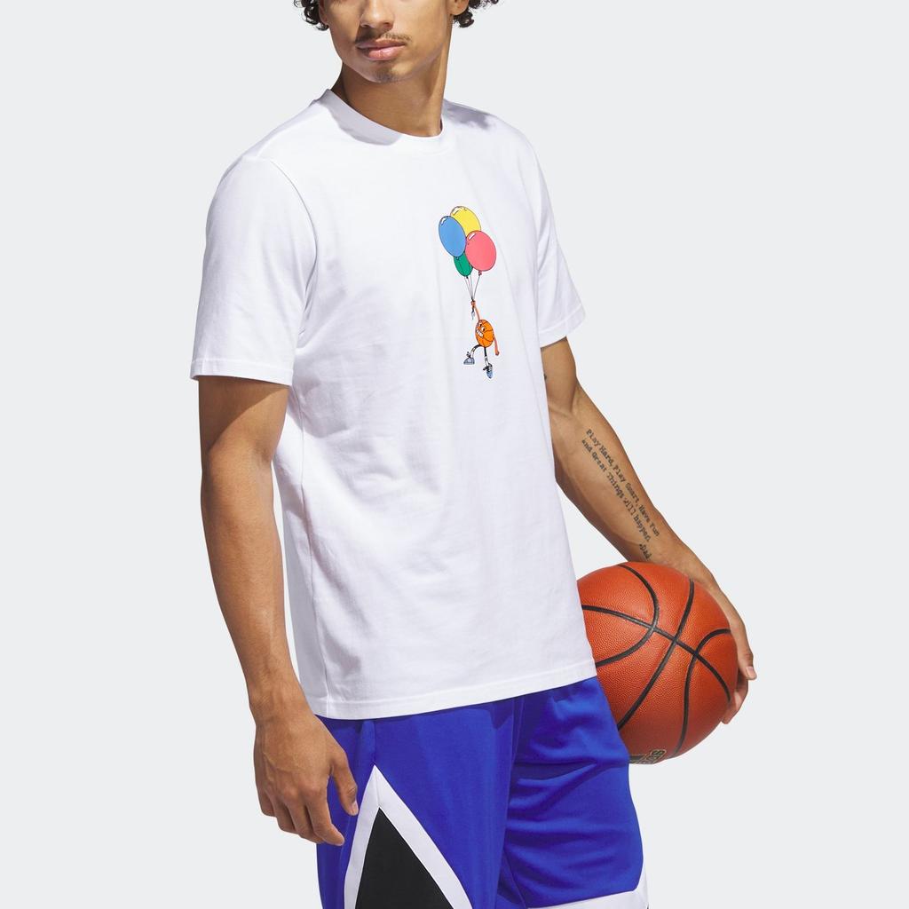 Adidas Lil Stripe Basketball Tee Cartoon Print Short Sleeve T-Shirt Men Tops White IC1864