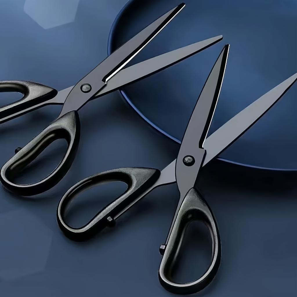 1pc Large Thickened Black Edge Scissors, Blackening Anti-rust Craft, With Non-stick Coating, Widely Suitable For Daily Home, Office, Art Paper Cutting