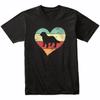 Retro Heart Newfoundland Dog Breed Silhouette Dog Owner Love T-Shirt