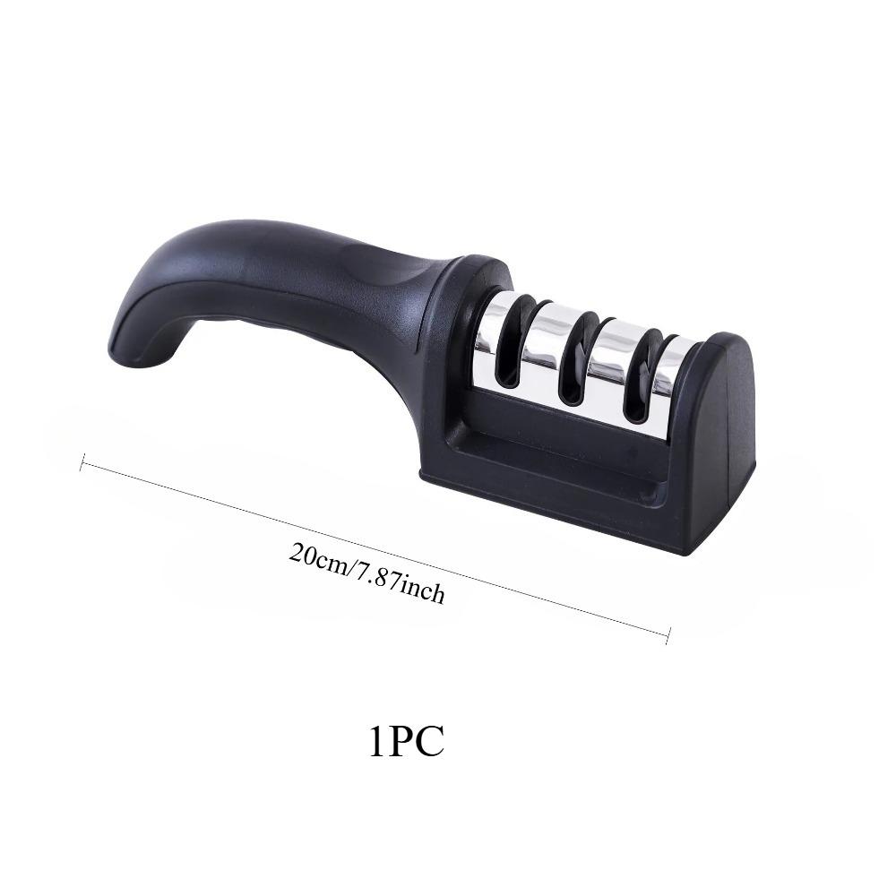 

Черная 3-ступенчатая точилка для ножей 1 шт. Многофункциональный ручной инструмент для заточки для кухни, домашнего использования about 20cm чёрный