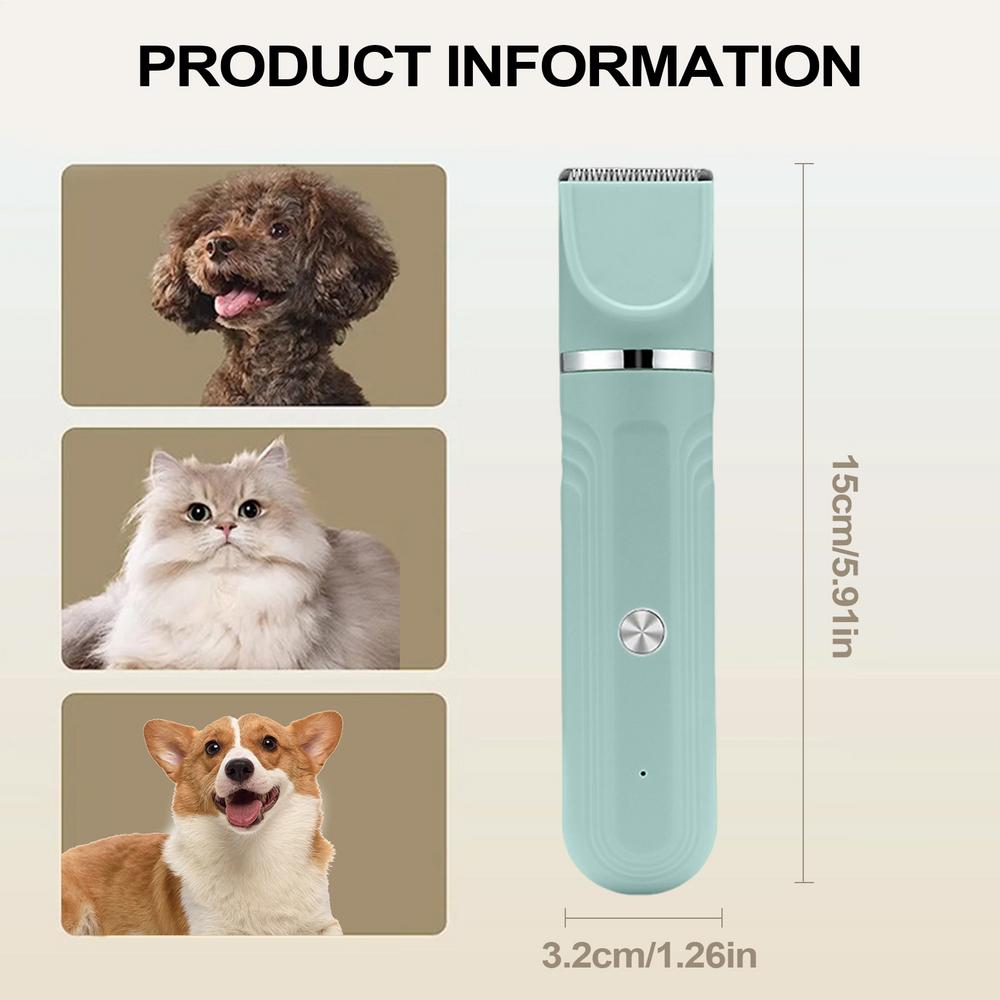Dog Clippers for Grooming 4-in-1 Dog Trimmer for Grooming Professional Electric Adjustable Shears Scissors Tool for Cat Bath зелёный