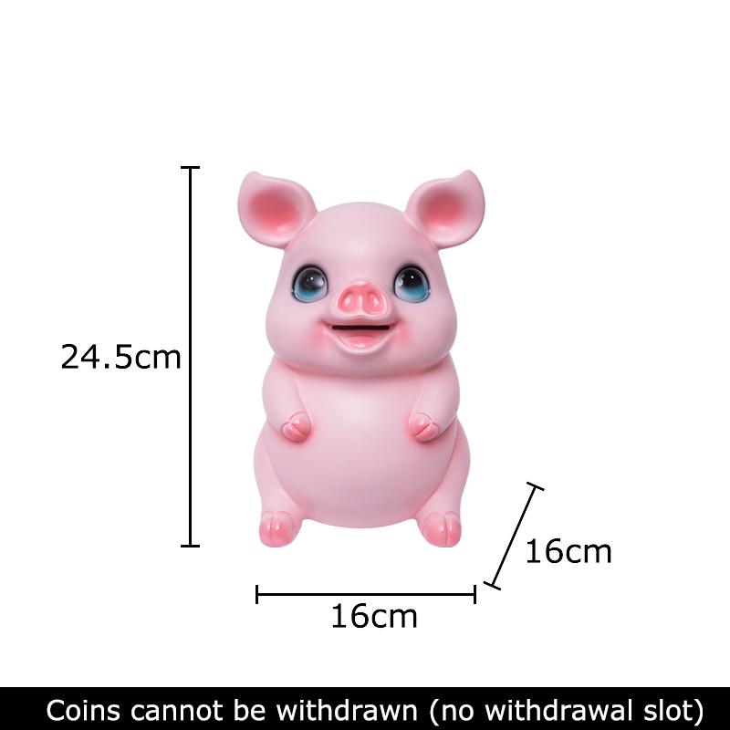 Cute Cartoon Pig Child Savings Jar Creative Piggy Bank Desk Decoration Ornaments Animal Resin Sculpture Room Aesthetic Decor