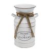 Two Side Handle Farmhouse Vintage Vase Galvanized Iron Flowerpot Classic Flower Bucket  Living Room