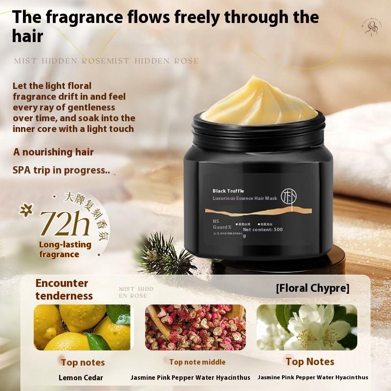 Masca de Păr cu Trufe Albe și Negre cu Keratină, Film Fără Evaporare pentru Repararea Părului Uscat și Îmbunătățirea Mătăsosului și a Frizului