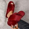 Fall 2025 New Cross-strap Flat Cotton Slippers Women's Plus Size Casual Home Indoor Wool Slippers