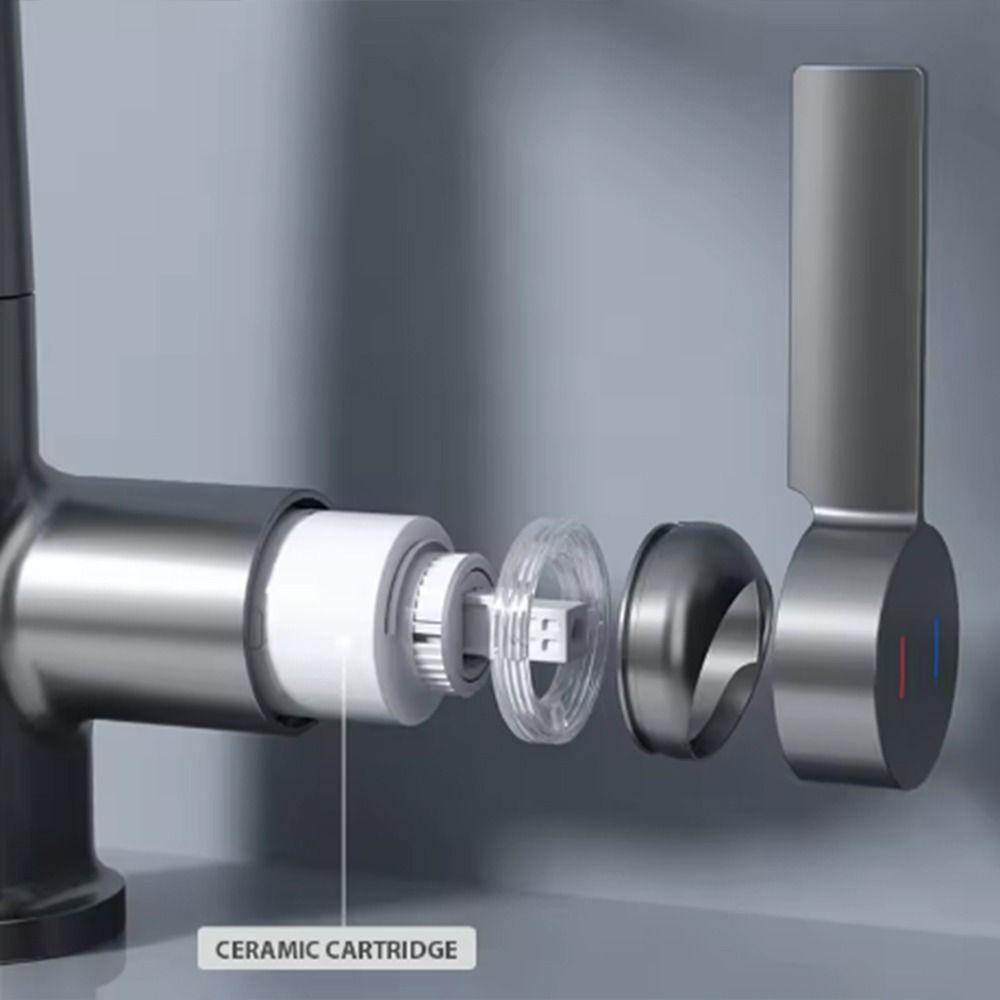 Flexible Nozzle Temperature Digital Display Faucet 360 Degrees Rotation Water Sink Tap  Bathroom