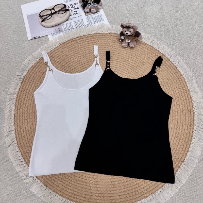 Premium Metal Buckle Knit Camisole - Casual, Slimming, Versatile Top