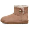Bailey Mini Button Gold Bling Warm Comfortable Short Snow Boots Women Boots Brown 1118998-ARGL