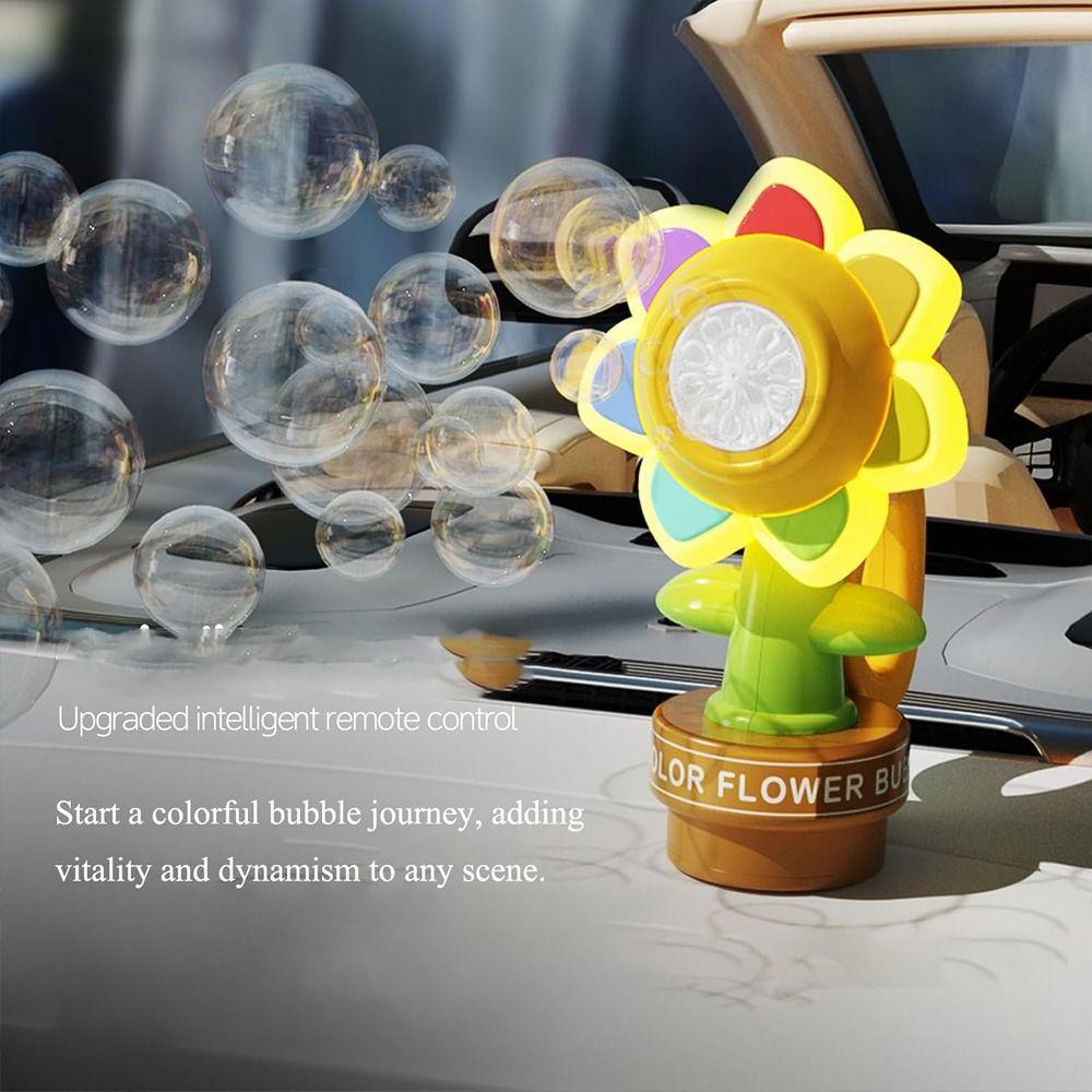 With Colorful Lighting Bubble Machine Seven Color Sunflower Swing Dance Bubble Maker Machine