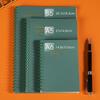 Morandi Coil Notebook with Frosted PP Cover and Horizontal Line Grid for Students