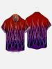 Tendenza nuova strada hip-hop Haraan fiamma stampa 1D casual larga manica corta camicia cardigan uomo estate e autunno