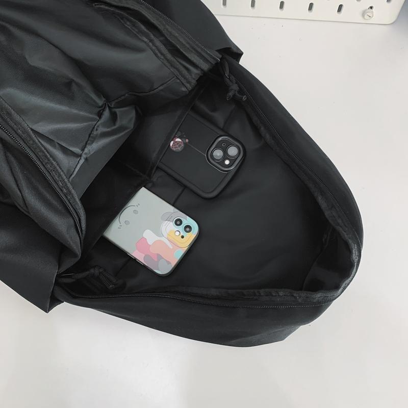 Women Solid Color Backpack Men's Backpack Lightweight Travel Computer Bag Student Schoolbag
