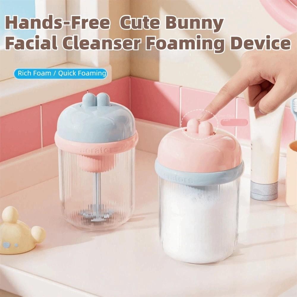 Battery-powered Electric Foam Maker Cute Rabbit Shaped Cartoon Foamer Machine  Travel Friendly