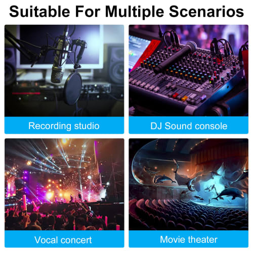 Poyiccot 30cm XLR Splitter Cable, 3-Pin XLR (Male) To 2-Female Y-Type Microphone Cable, DMX Cable Splitter Patch Cord for Microphone Recording, Profes