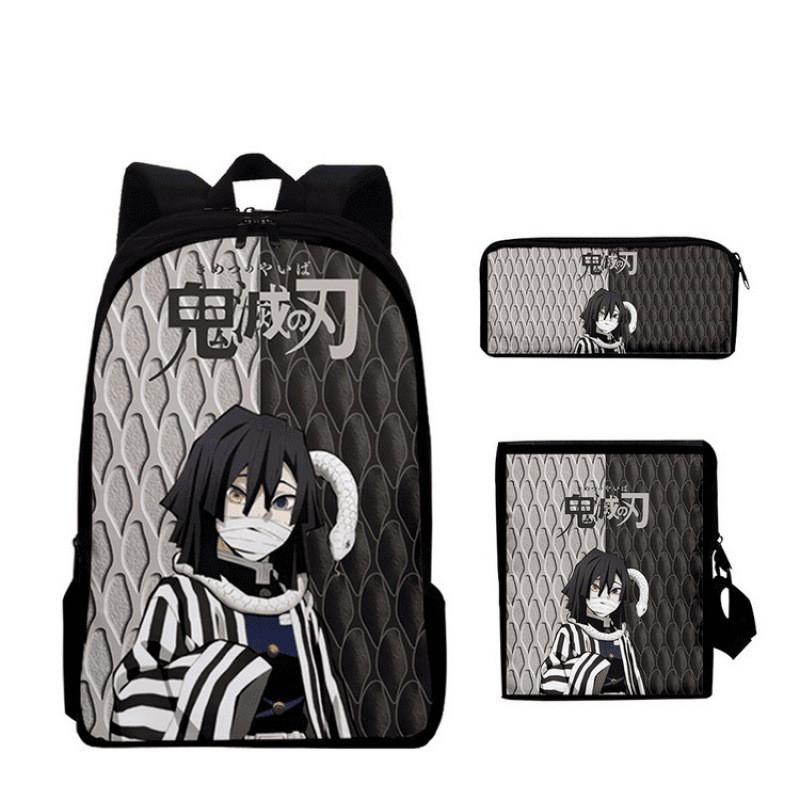 Demon Slayer Kimetsu No Yaiba Backpack Set With Breathable Polyester For School And Travel