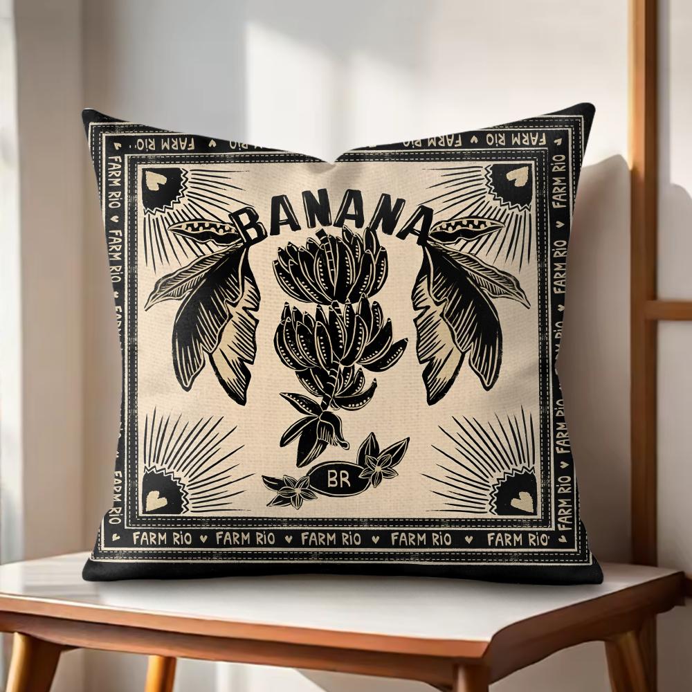 

Simple Retro Cushion Cover Natural Linen Organic Fabric DoubleSided Printing Couch Pillow Covers Home Decor 30x30cm