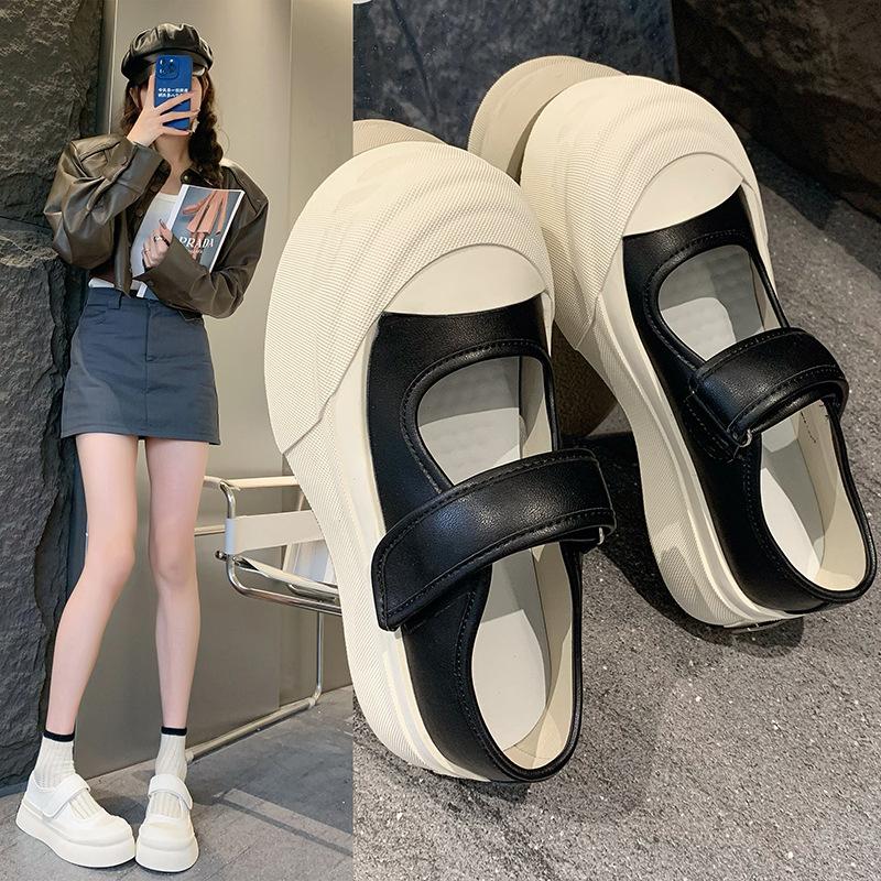 Platform spring new Velcro silver breathable Jane casual board shoes