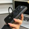 Luxusní magnetický stojánek Ring PU kožené pouzdro na telefon pro iPhone 16 15 14 13 12 Pro Max Magsafe Wireless Charging Dutý kryt loga