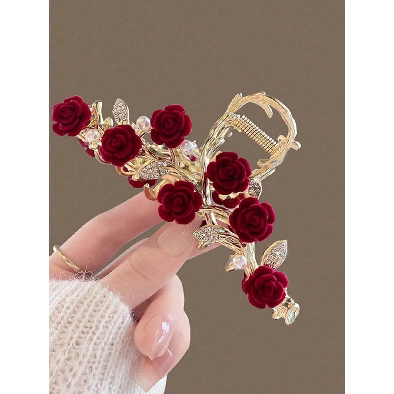 

1Pcs Fashion Antique Roses Hair Claws For Women Hair Accessories