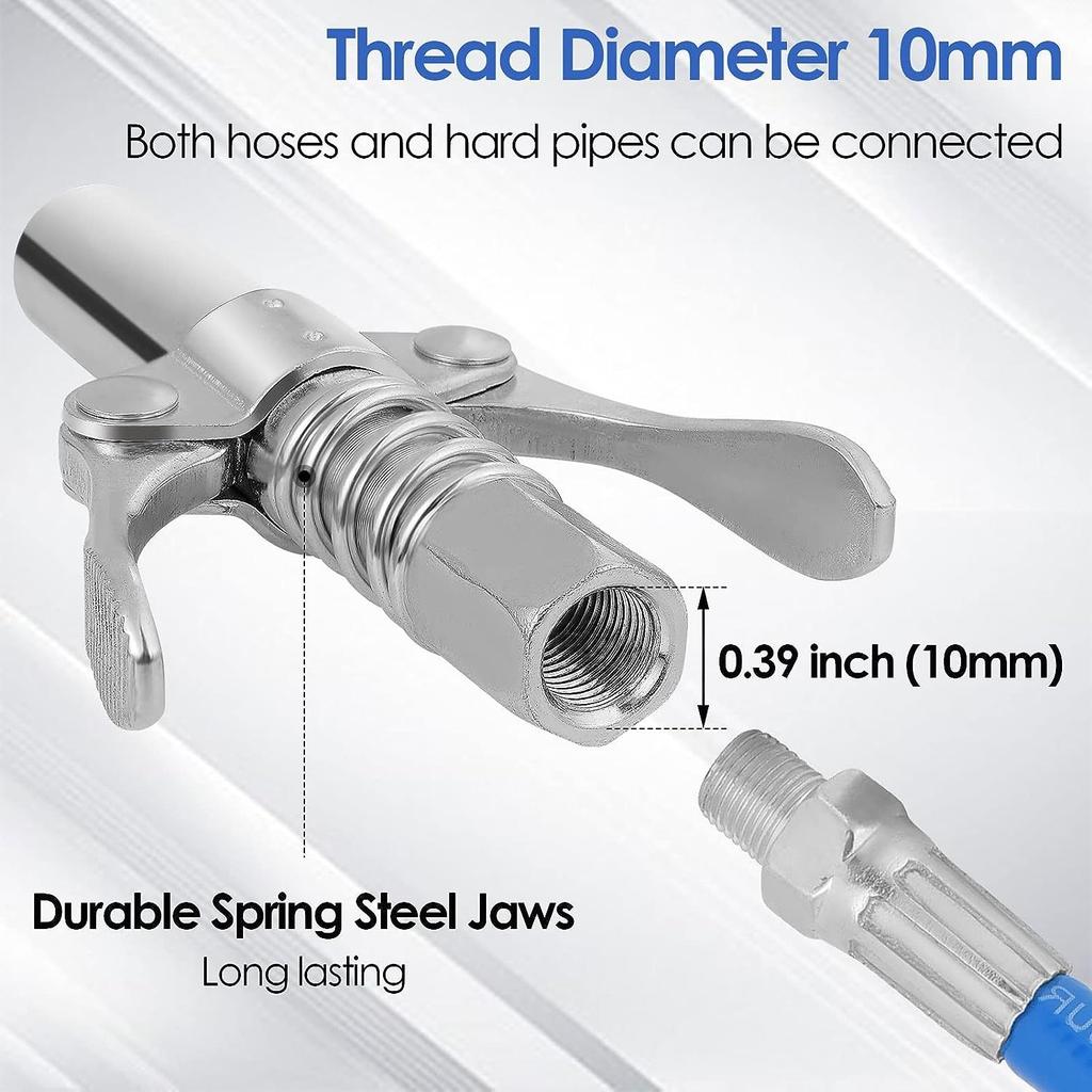 Grease Gun Clutch, Attachment, G Grease Gun Mouthpiece Coupler, Locking Pliers for All Types of Grease Guns, Easy To On And Off with 30cm Hose
