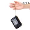 Exquisite RFID Genuine Leather Accordion Card Holder for Women and Men with Keychain