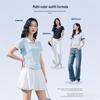 MINISO Women's Casual Polo Set with Skirt-Pants