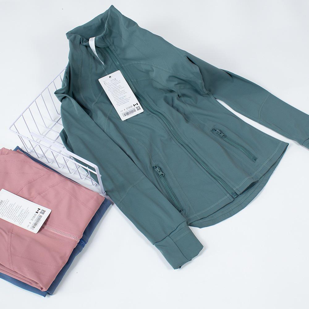 Dámská jednobarevná jógová bunda na zip - Ležérní fitness svršek