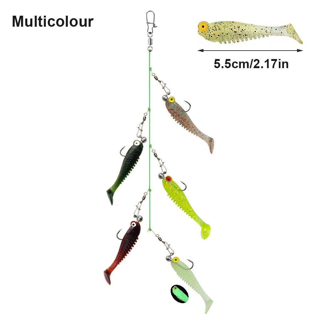Silicone Cluster Fish Lure Anti-hanging Sole Sharp Fish Hook Simulation Bait Soft Swivel Pin Fishing Set-up Sea Fishing