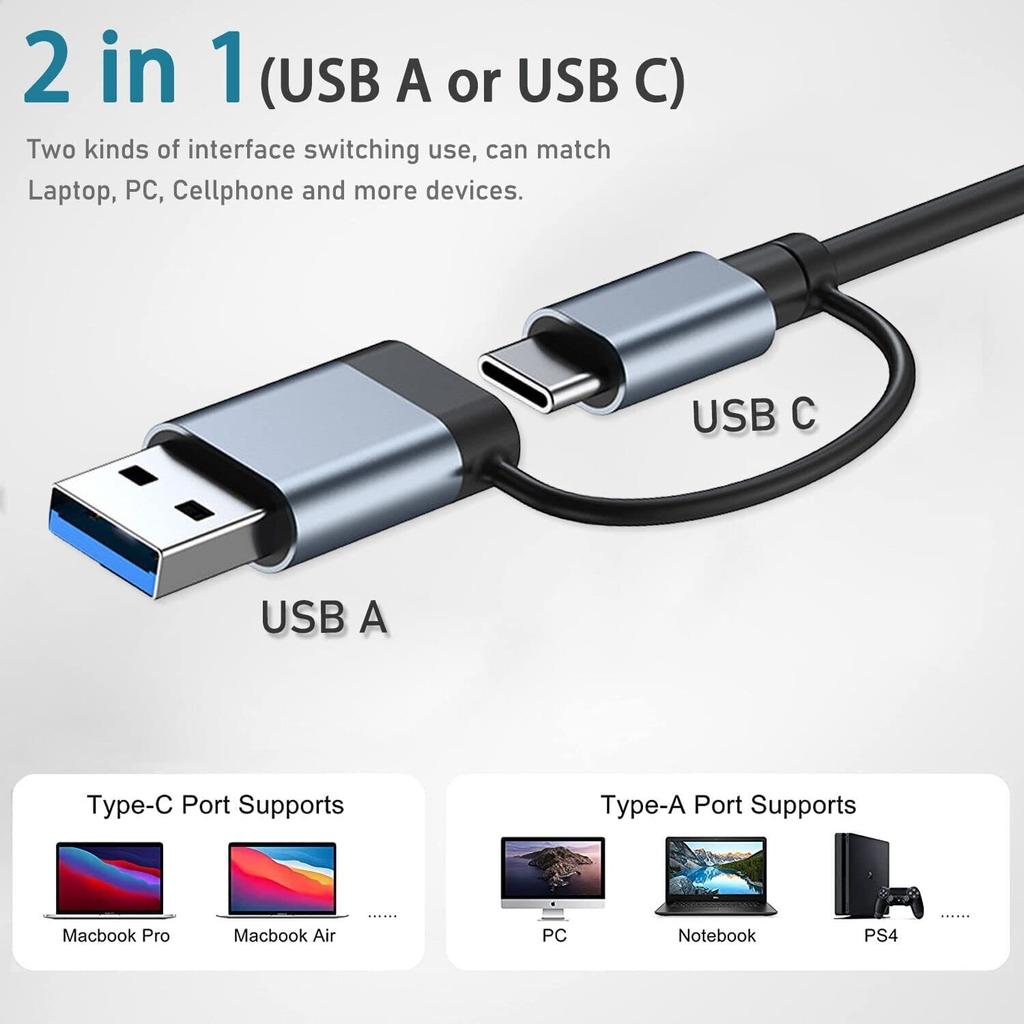 8in1 USB C Hub 4 USB Ports 1 USB-C Jack TF/SD Card Reader 3.5mm Audio Output for MacBook pro iPad pro 15 Laptop