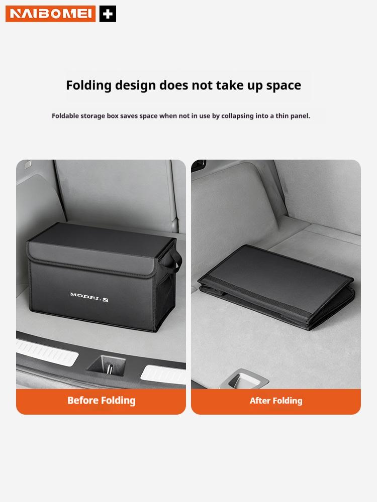 Car Trunk Foldable Storage Box Multi-Purpose Storage Organizer Bag Large-Capacity Stowing Tidying Bag For Tesla Model S
